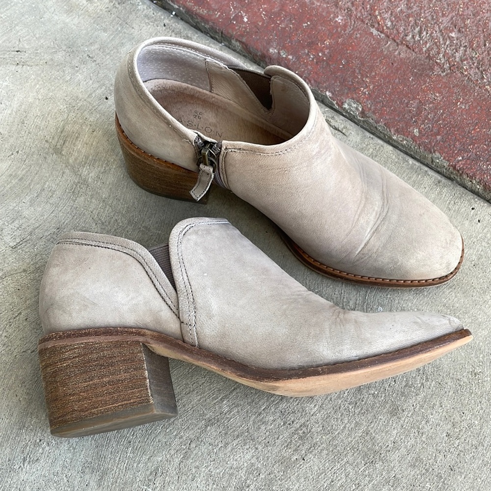 Caslon Square Toe Leather Bootie. Size 6.5. Worn.